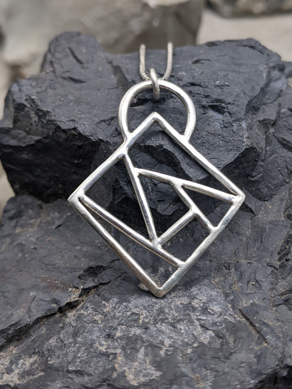 Geometric Square Pendant