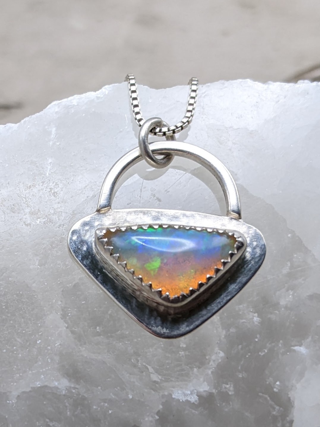 Triangular Opal Pendant